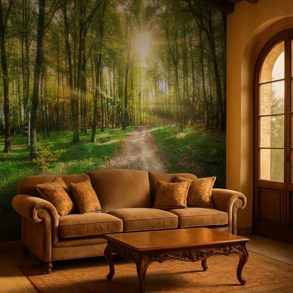 Foresta Autunnale Colorata Ceca in a room setting