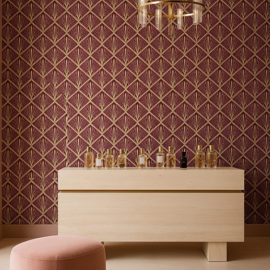 Geometrie Art Deco Rosse Oro in ambiente