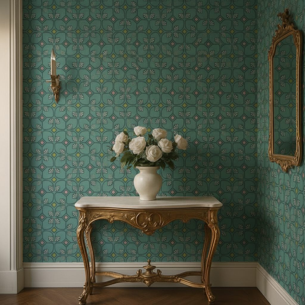 Pattern Floreale Art Deco in ambiente