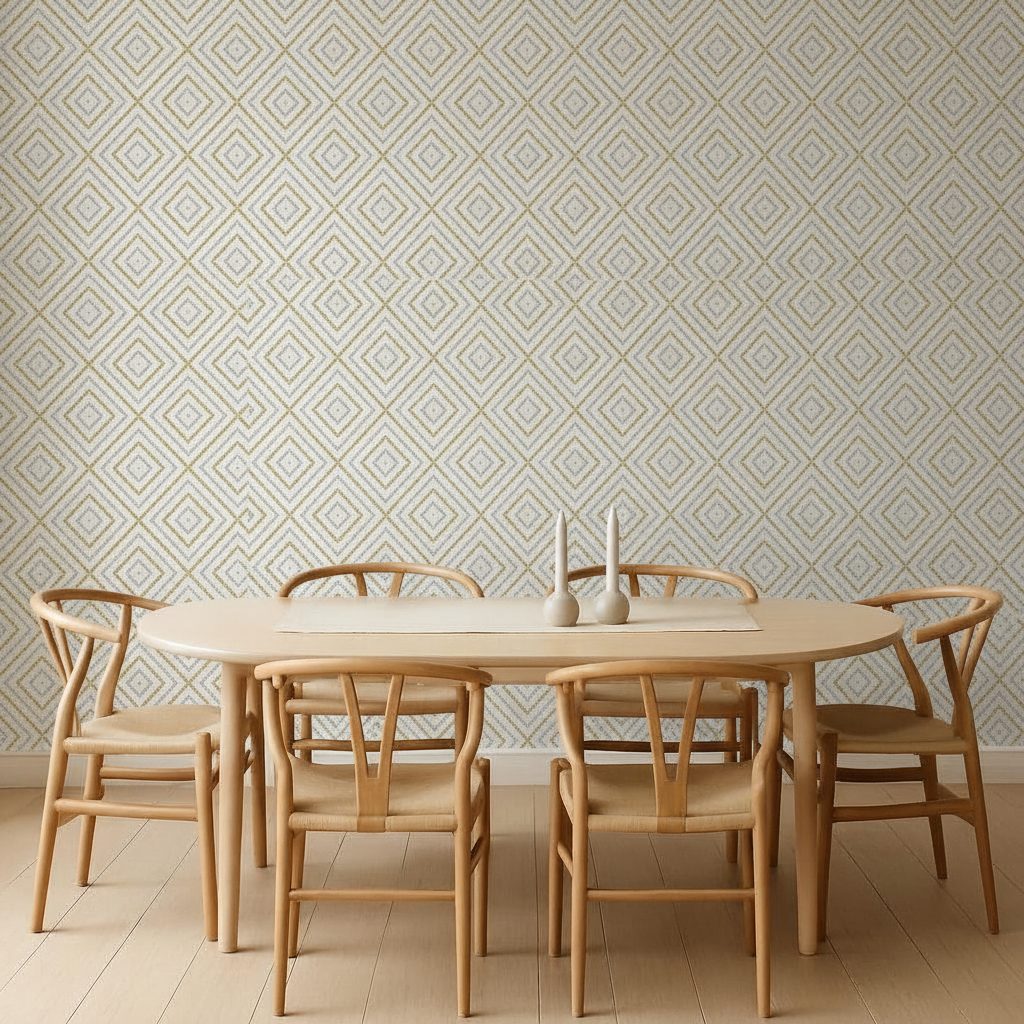 Linee Geometriche Oro Argento in ambiente