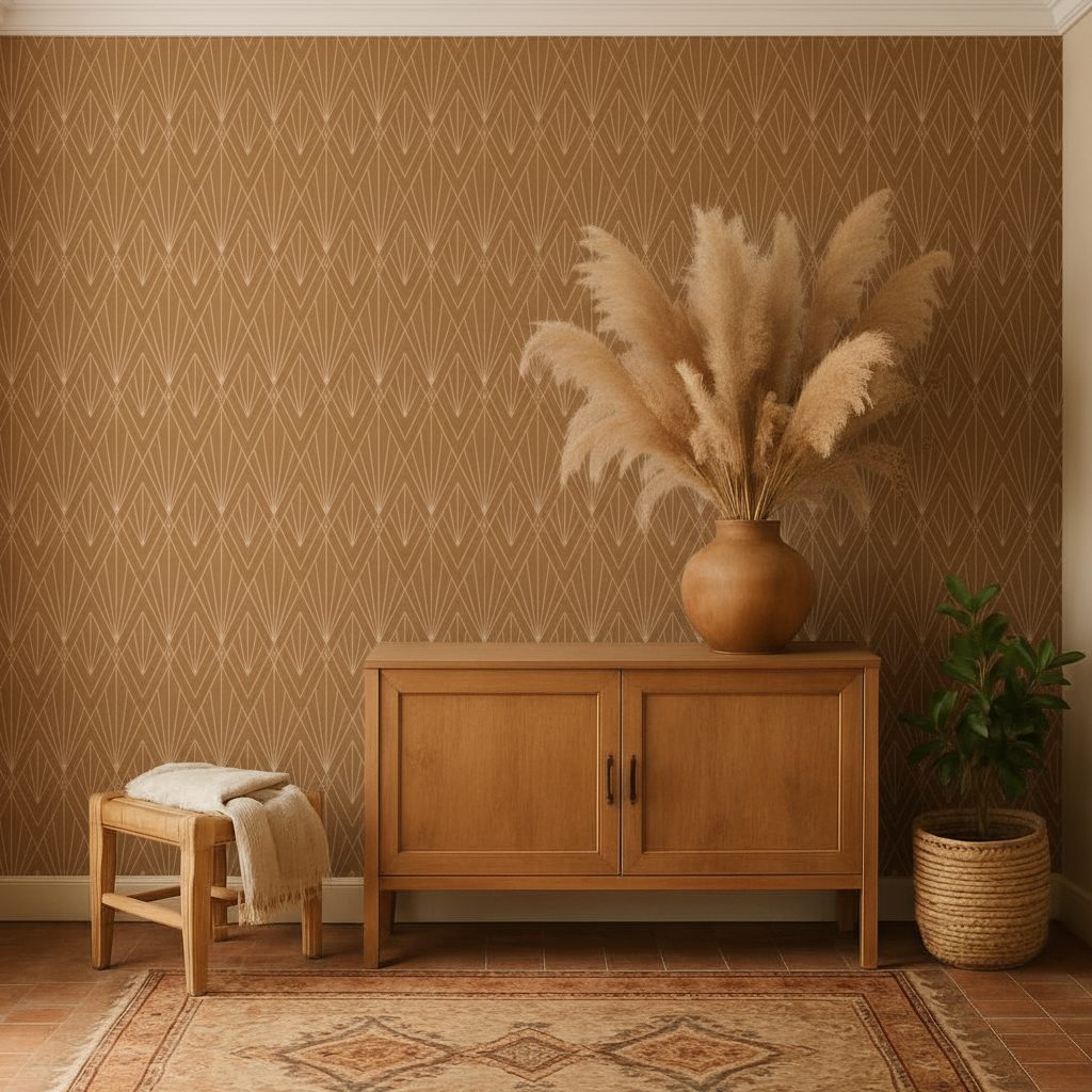 Triangoli Geometrici Art Deco Oro in ambiente