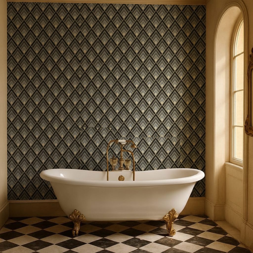 Pattern Art Deco Gatsby Oro in ambiente