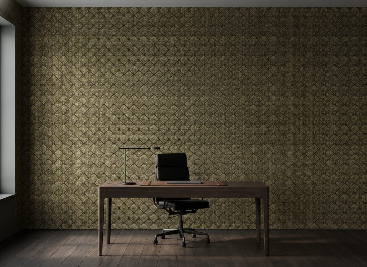 Ventagli Foglie Art Deco Oro in ambiente