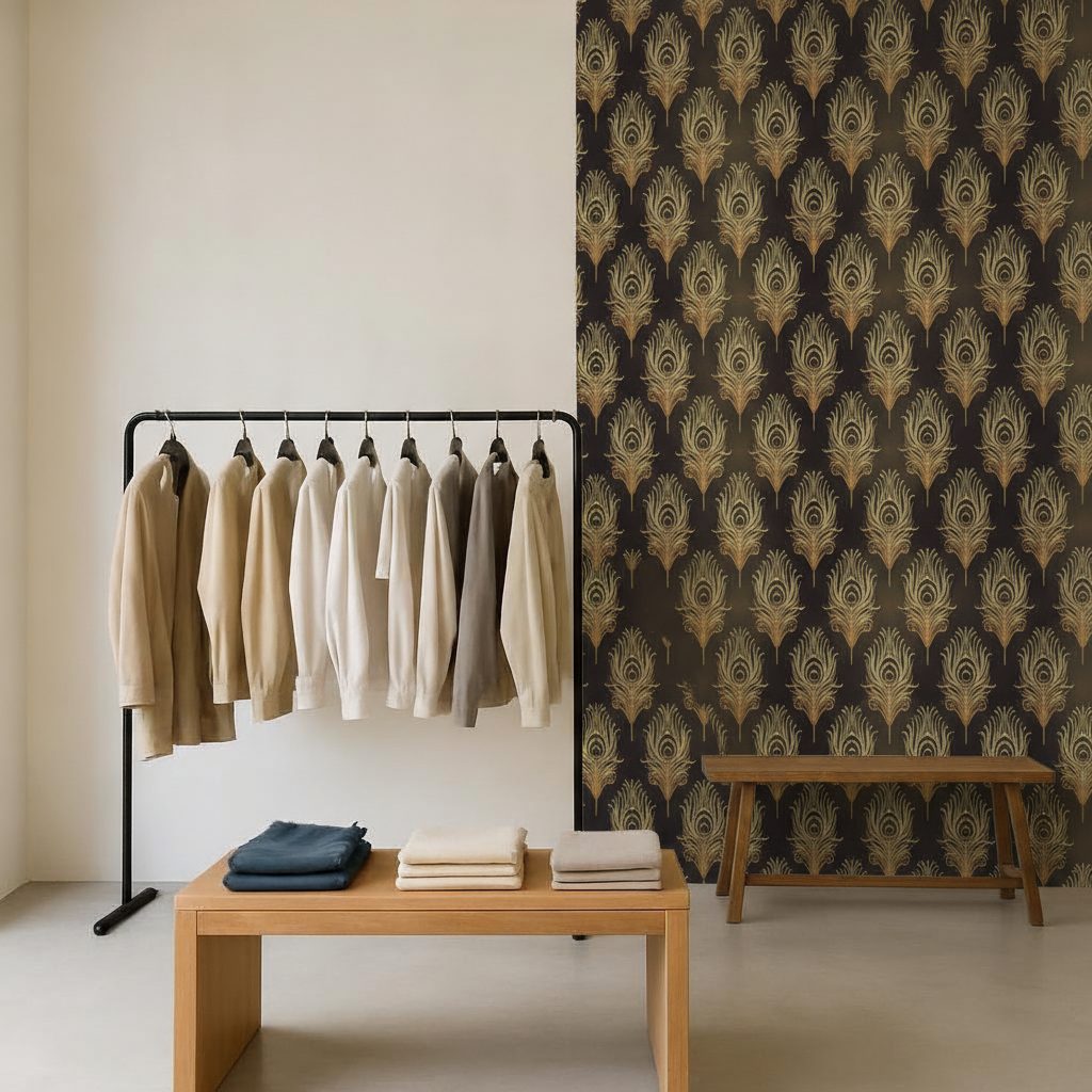 Geometrie Art Deco Nero Oro in ambiente