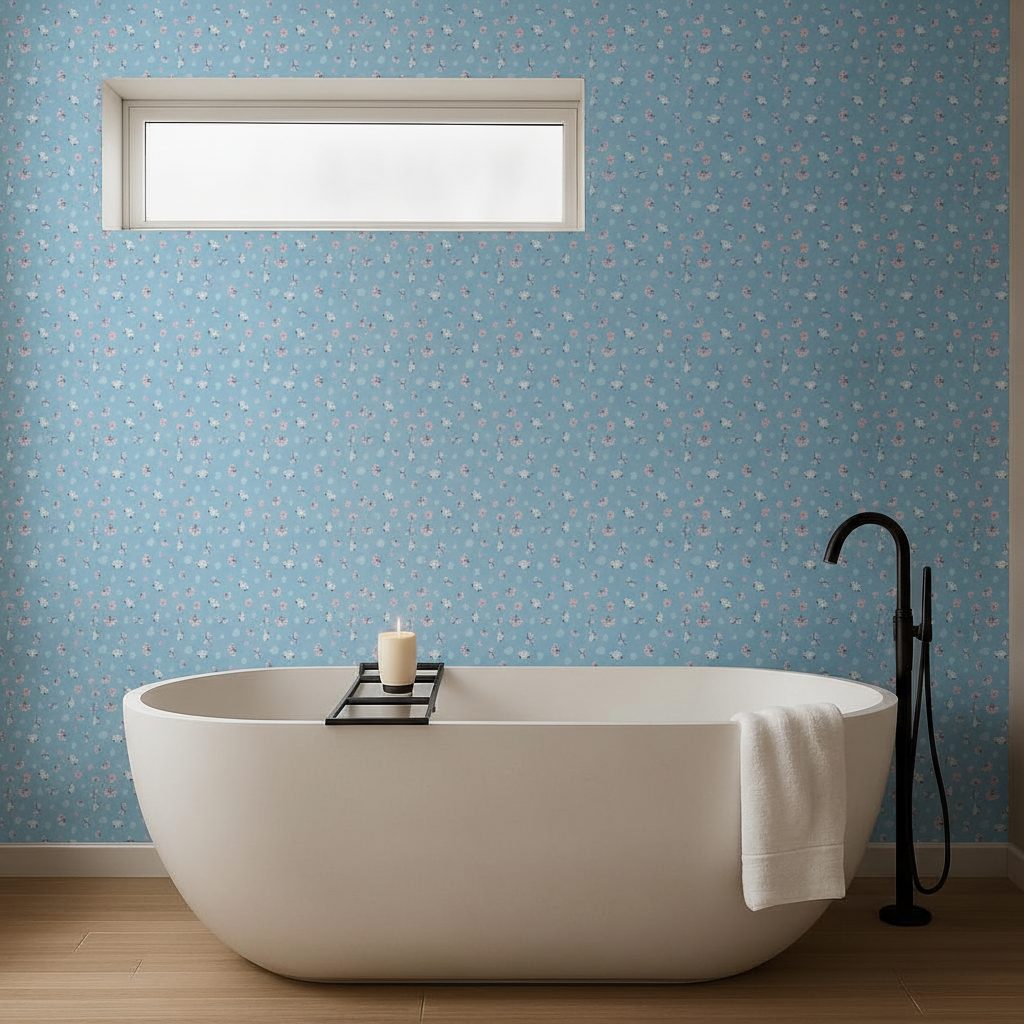 Piccoli Fiori Sakura Blu in ambiente