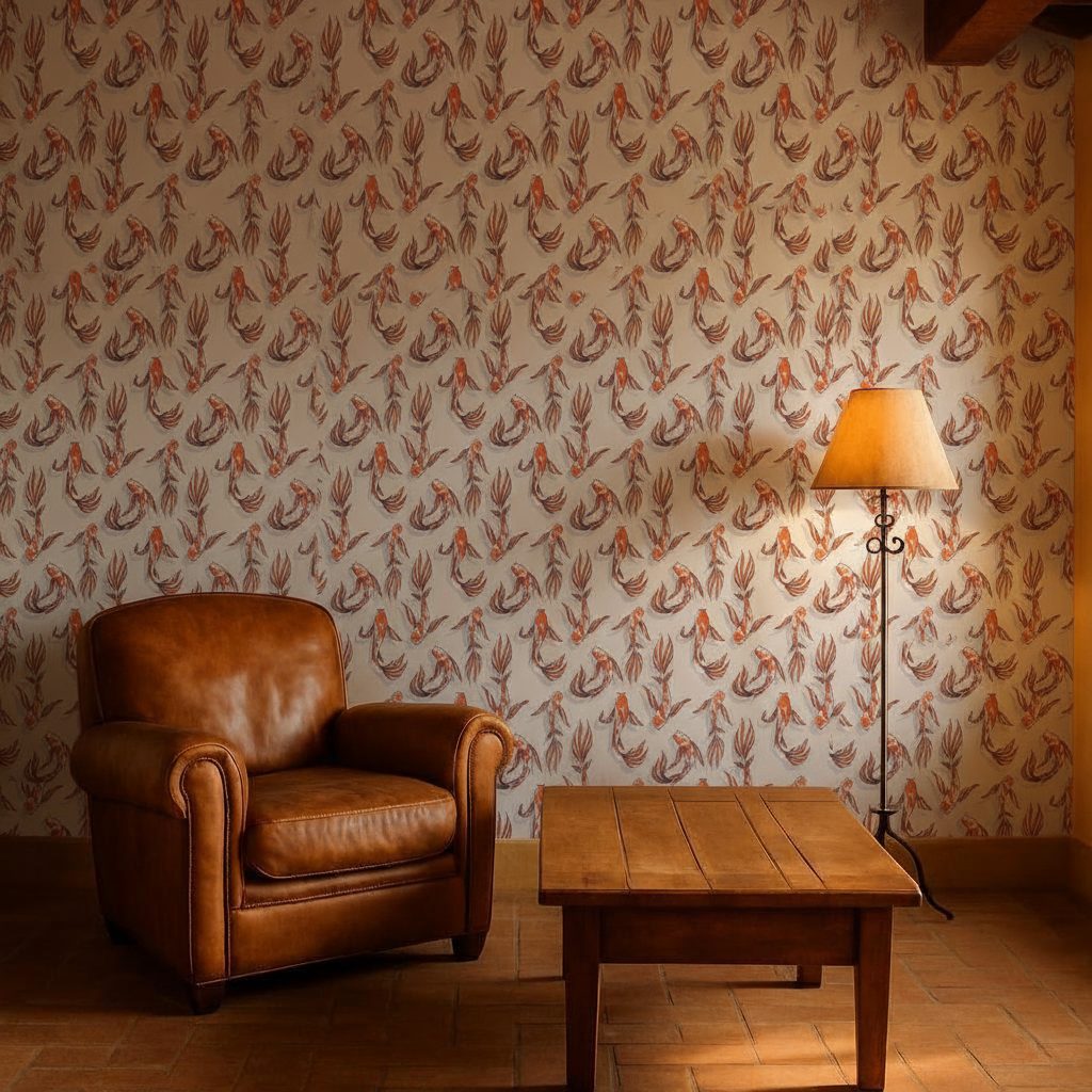 Carpe Koi Pesci Rossi in ambiente