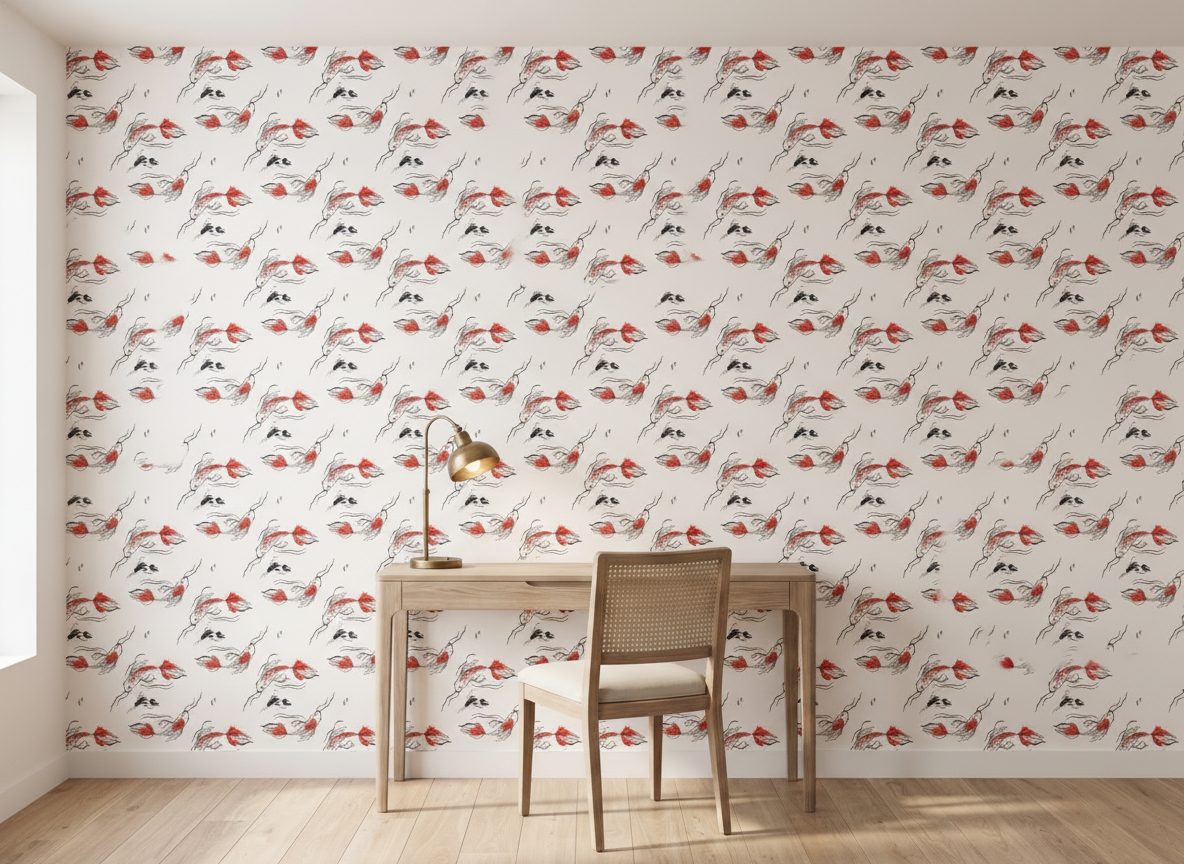 Pesci Koi Stile Giapponese in a room setting