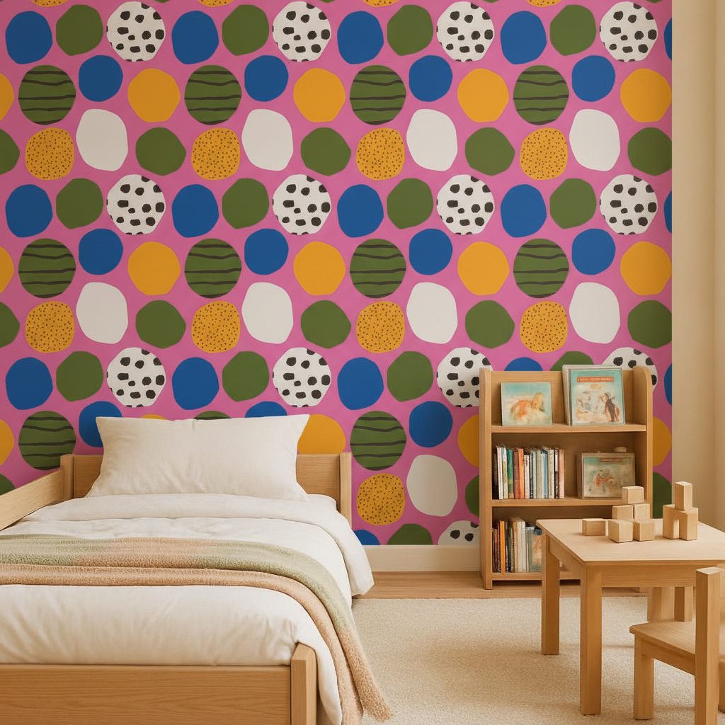 Cerchi Inchiostro Geometria Vivace in a room setting