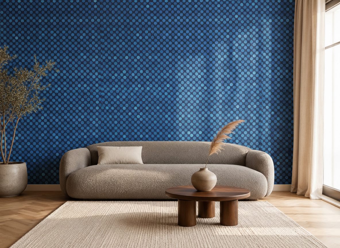 Pois Acquerello Blu Scuro in ambiente