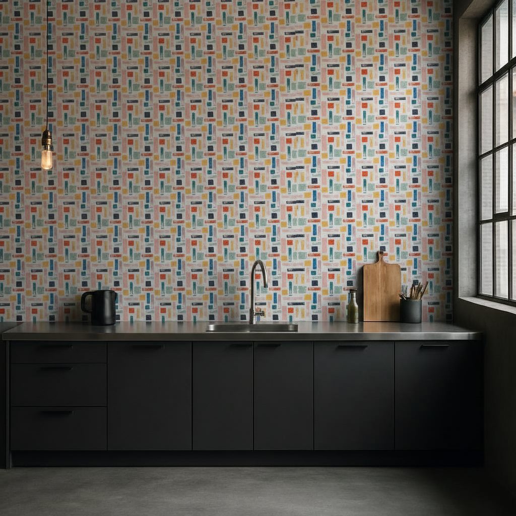 Forme Astratte Pennellate Colorate in ambiente