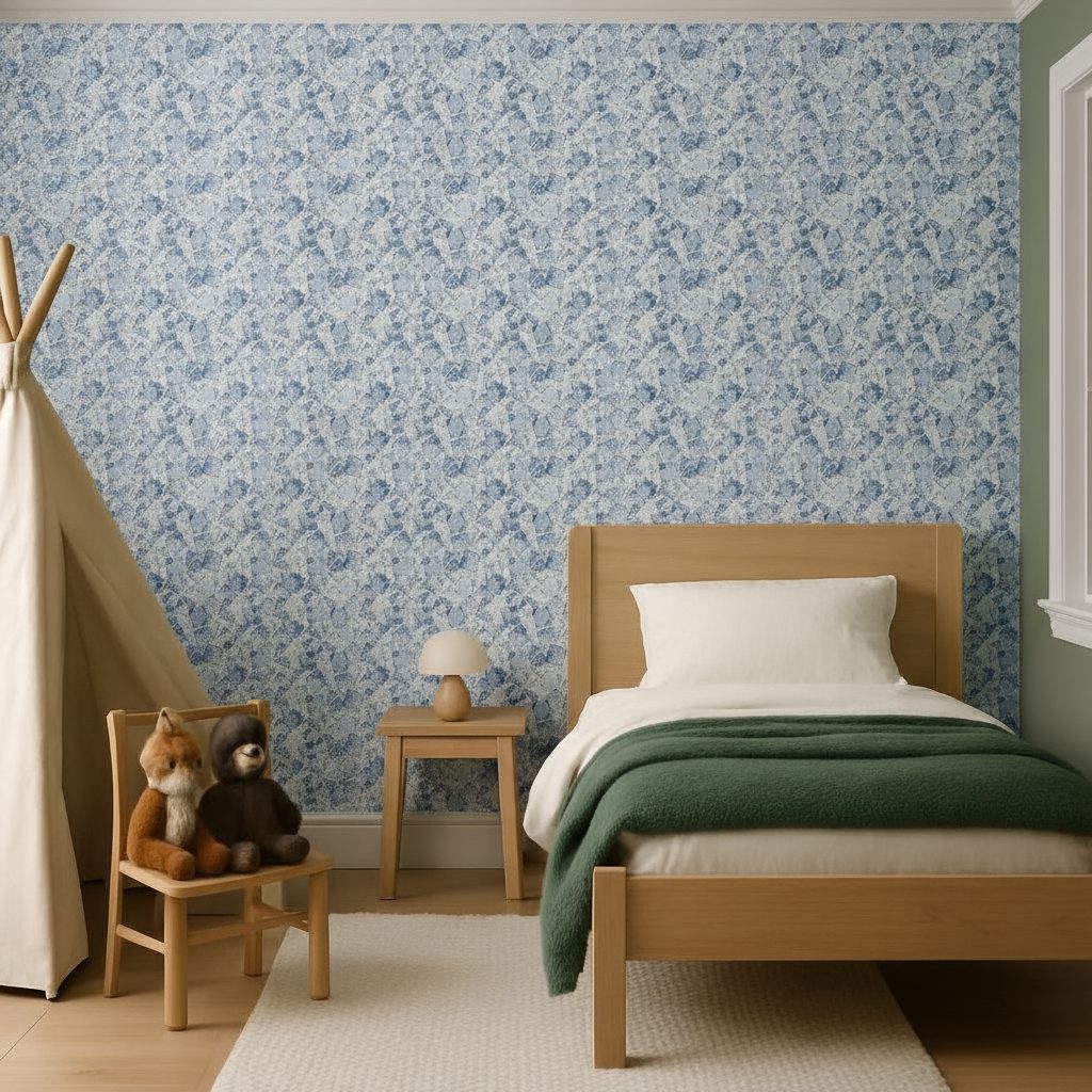 Rettangoli Acquerello Blu Astratti in a room setting