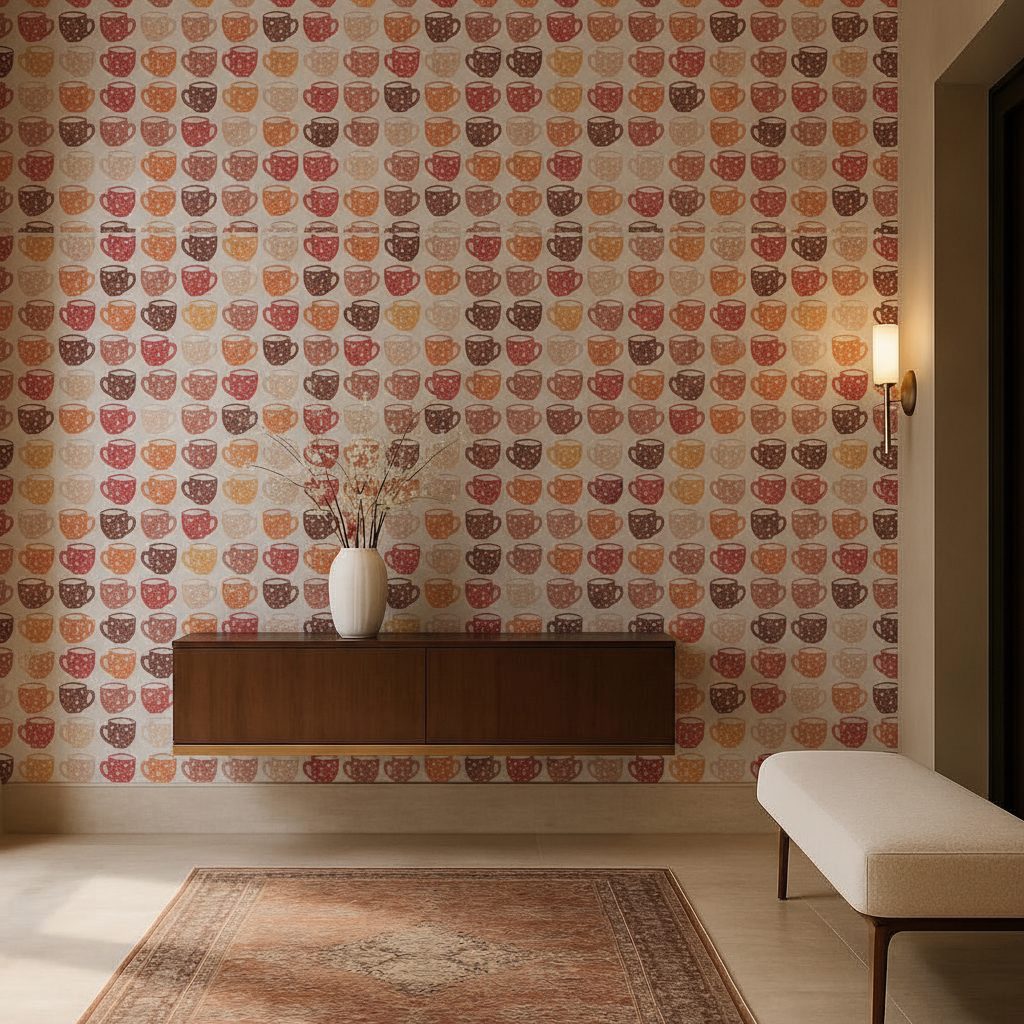 Pattern Tazze Colorate in ambiente