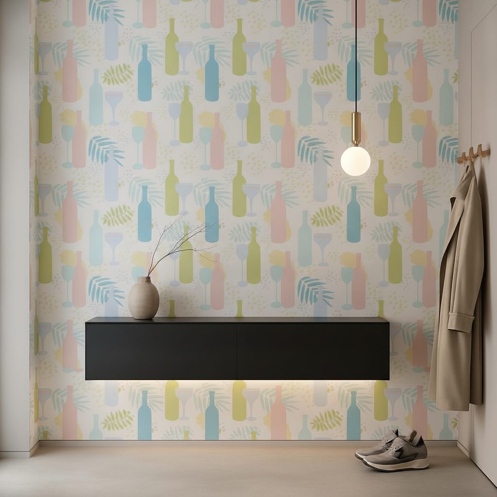 Foglie Tropicali Macchie Pastello in ambiente