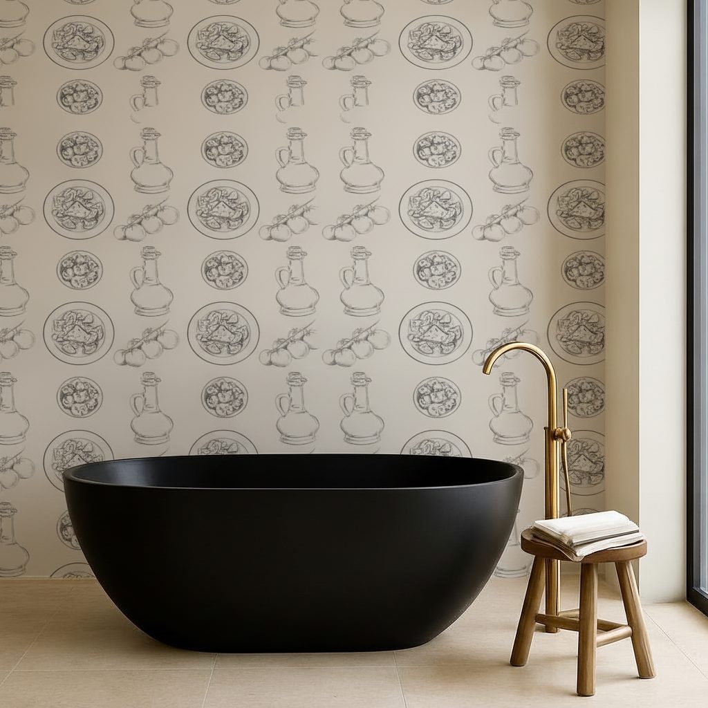 Cucina Greca Line Art in ambiente