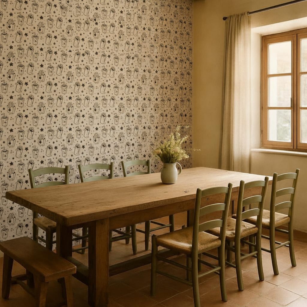 Combo Fast Food Disegnato in a room setting