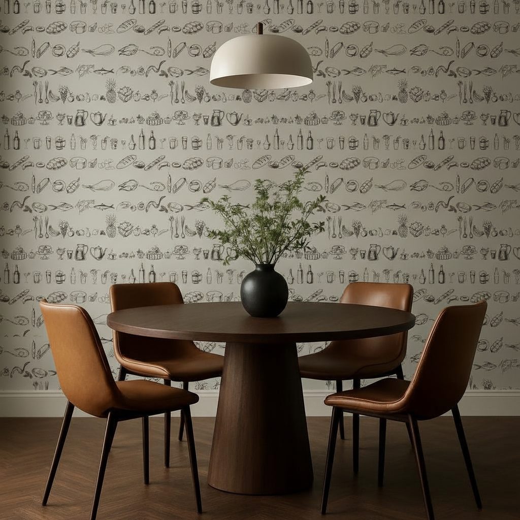 Elementi Cibo Disegnati Mano in ambiente