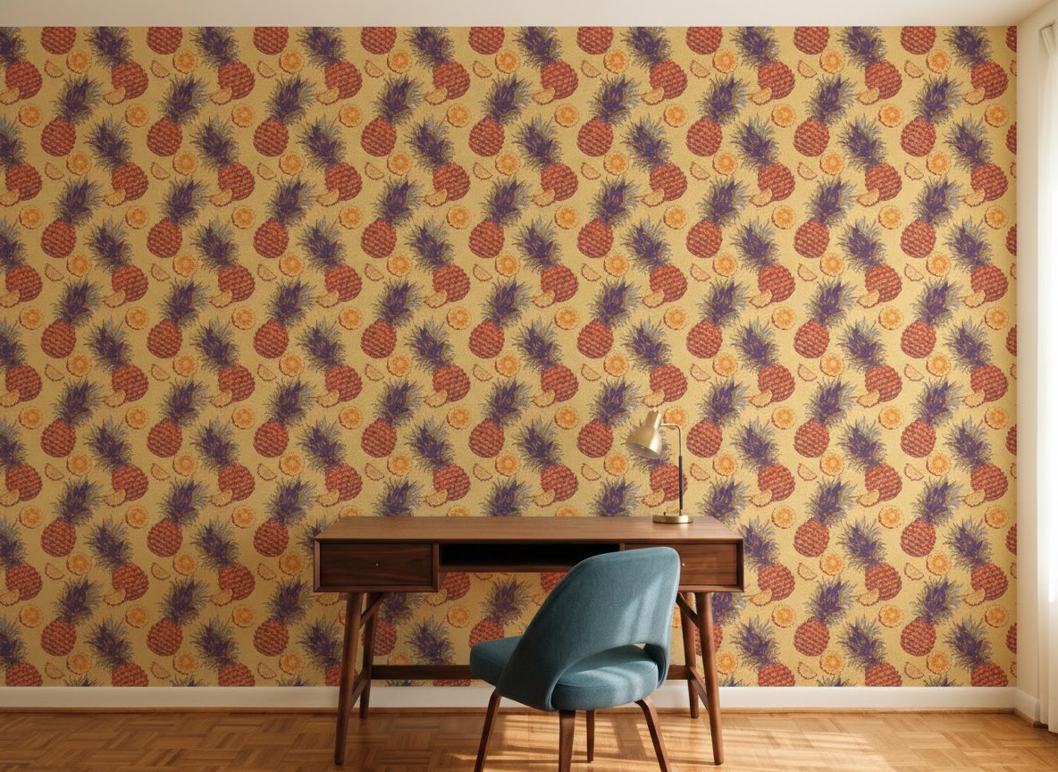 Ananas Colorati Disegnati a Mano in ambiente
