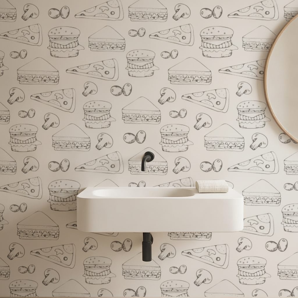 Fast Food Disegnato Mano in ambiente