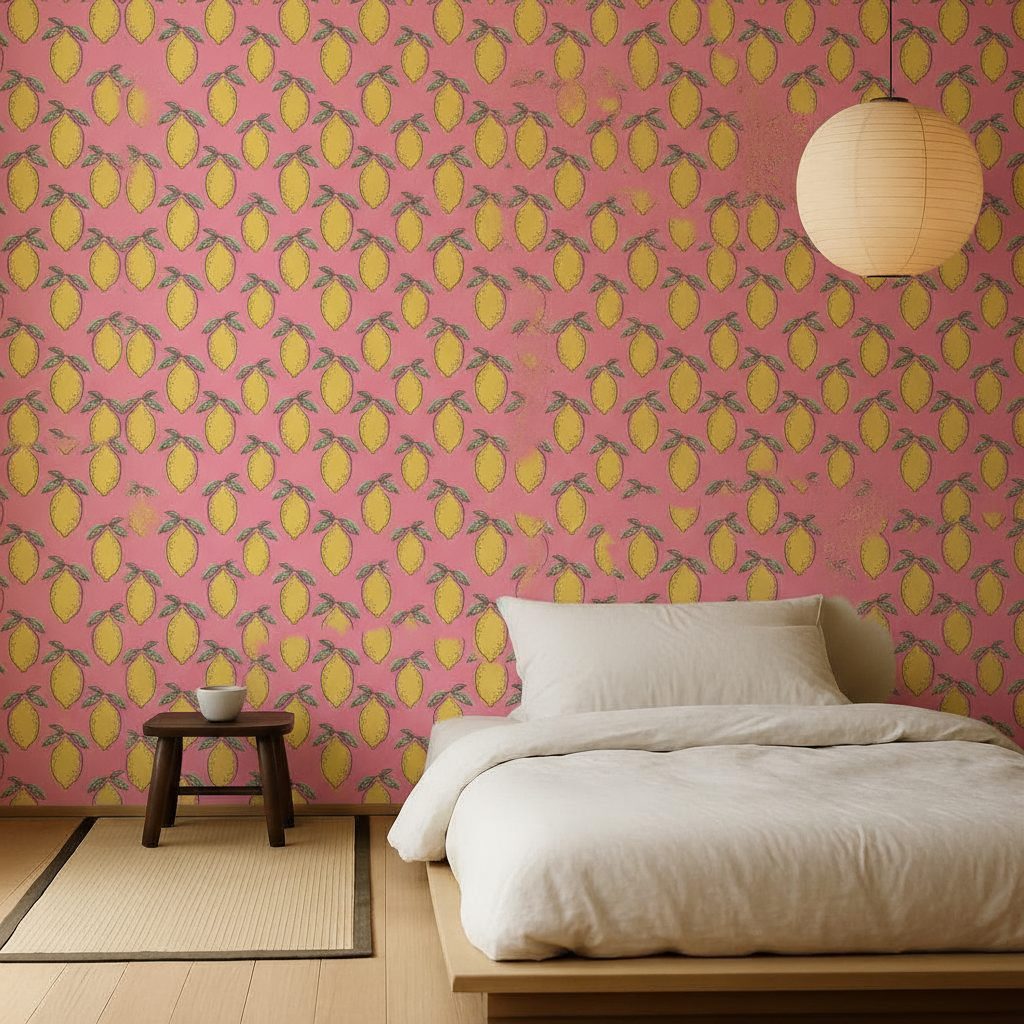Limoni Foglie Rosa Scandinavo in ambiente