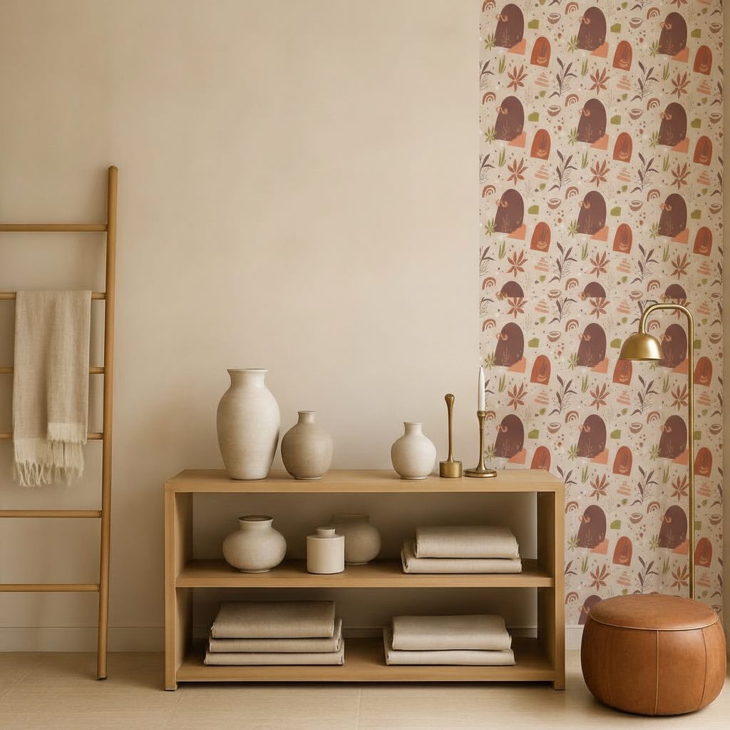 Forme Organiche Astratte Boho in ambiente
