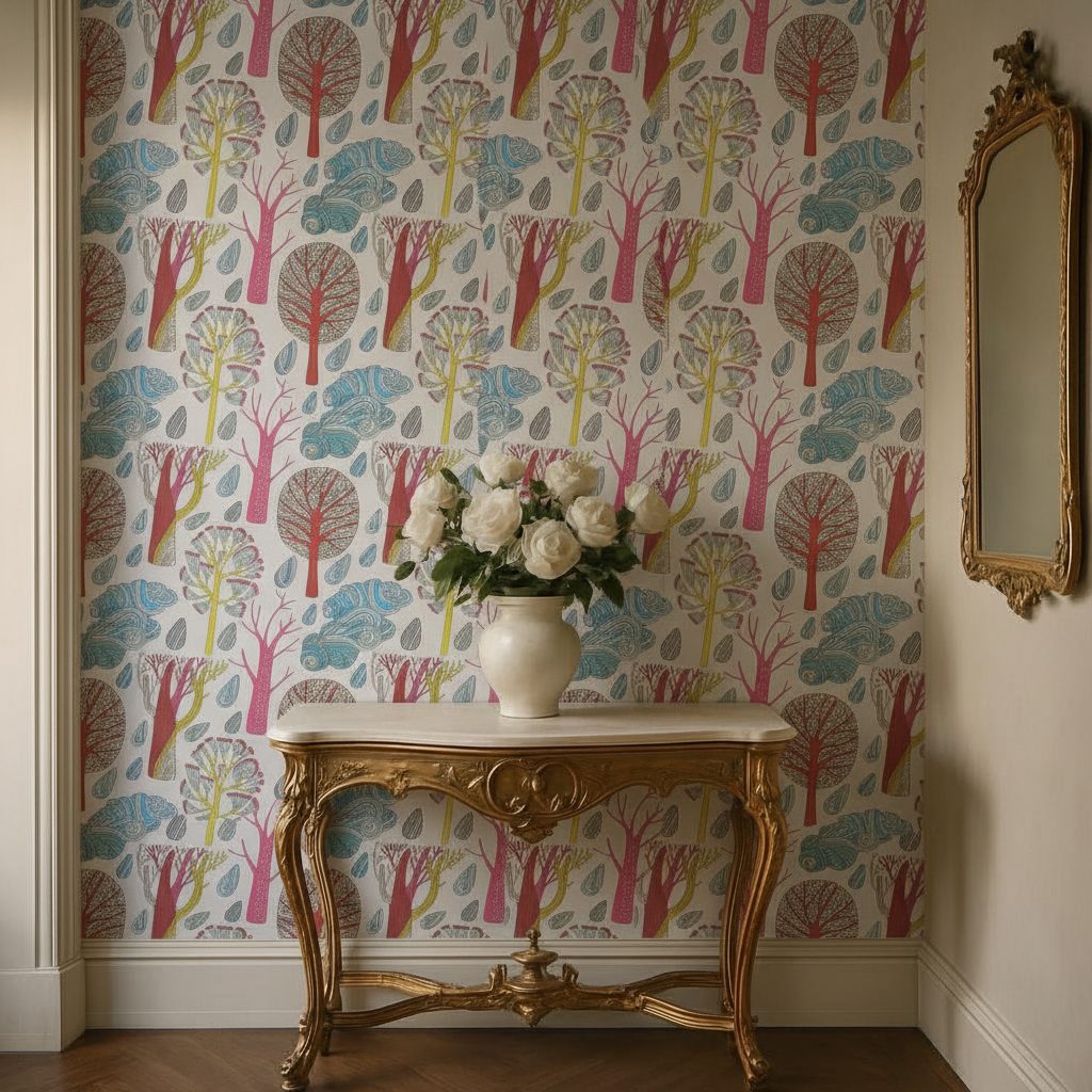 Pattern Floreale Vintage Colorato in ambiente
