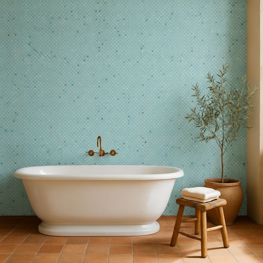 Pois Geometrici Vintage Colorati in ambiente