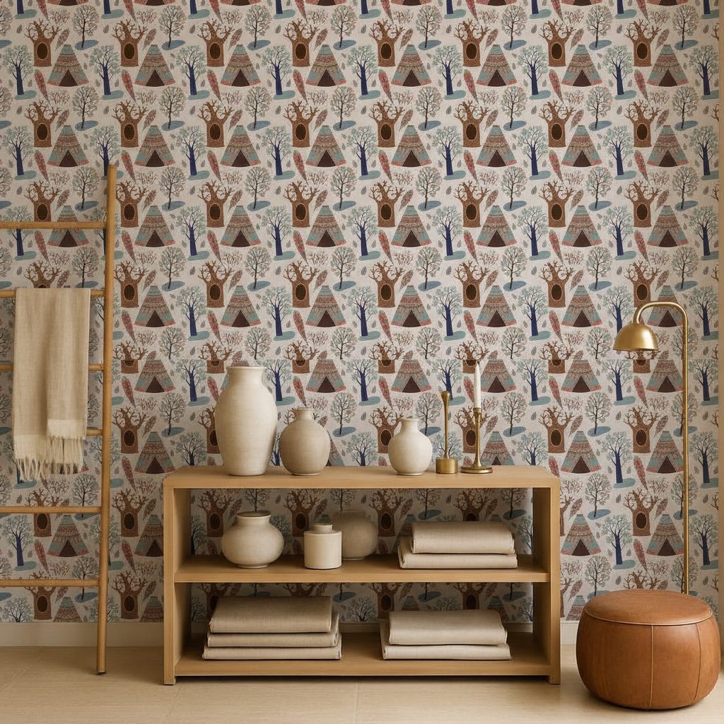 Pattern Floreale Vintage Colorato in ambiente