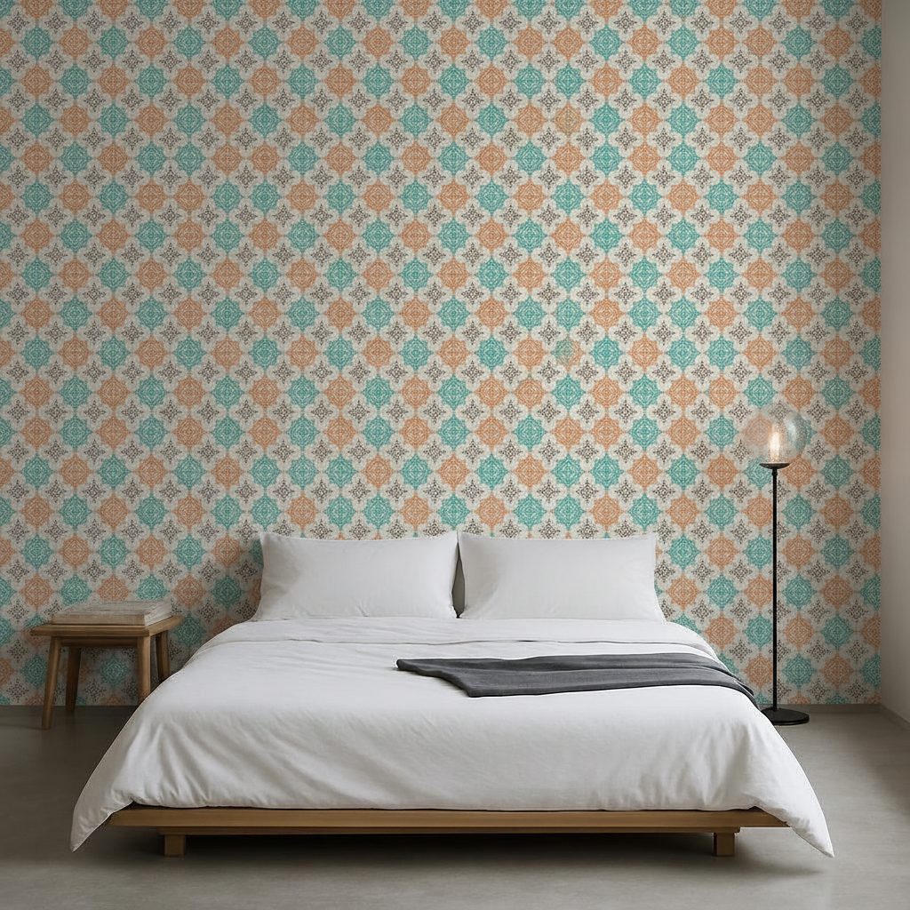 Pattern Ornamentale Boho Colorato in ambiente