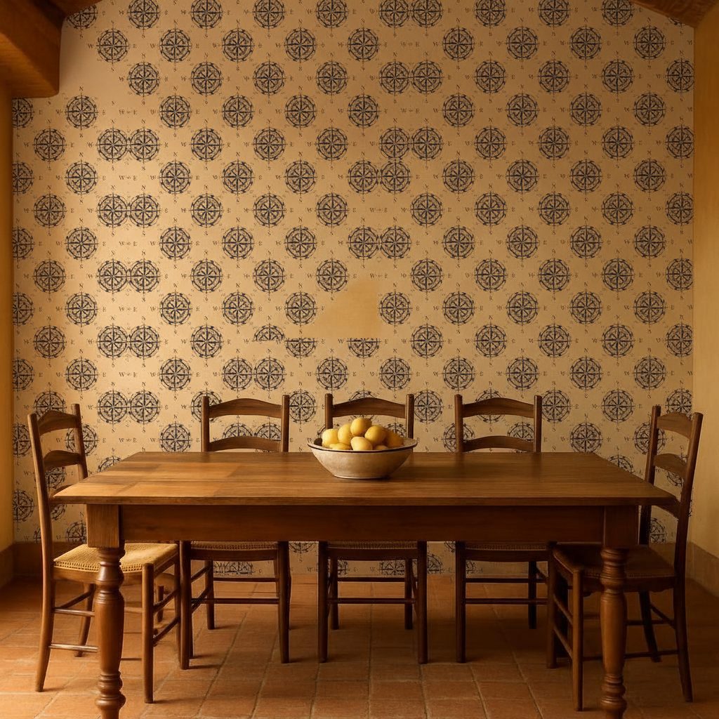 Bussole Nautiche Bianche Nere in a room setting