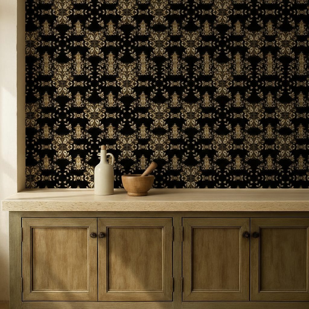 Pattern Vintage Natalizio Oro in ambiente