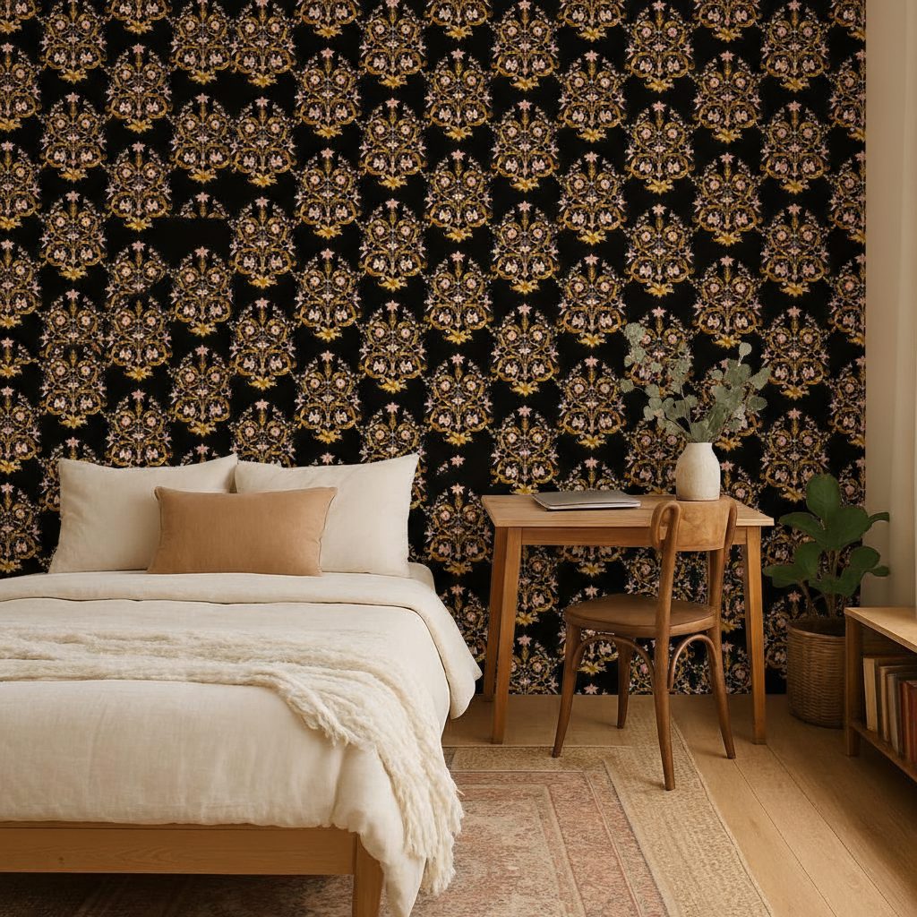 Fiori Stilizzati Medievali Oro in ambiente