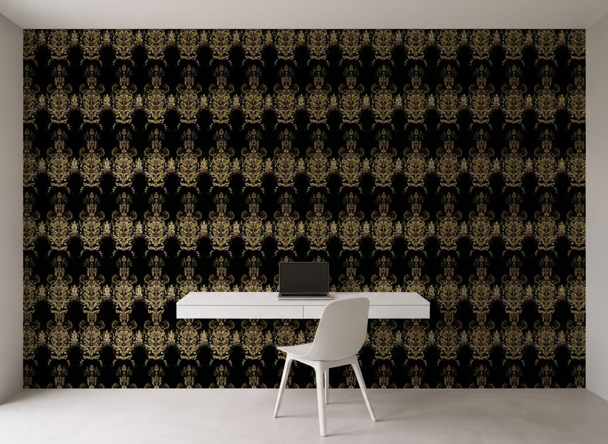 Damasco Barocco Floreale Oro in a room setting