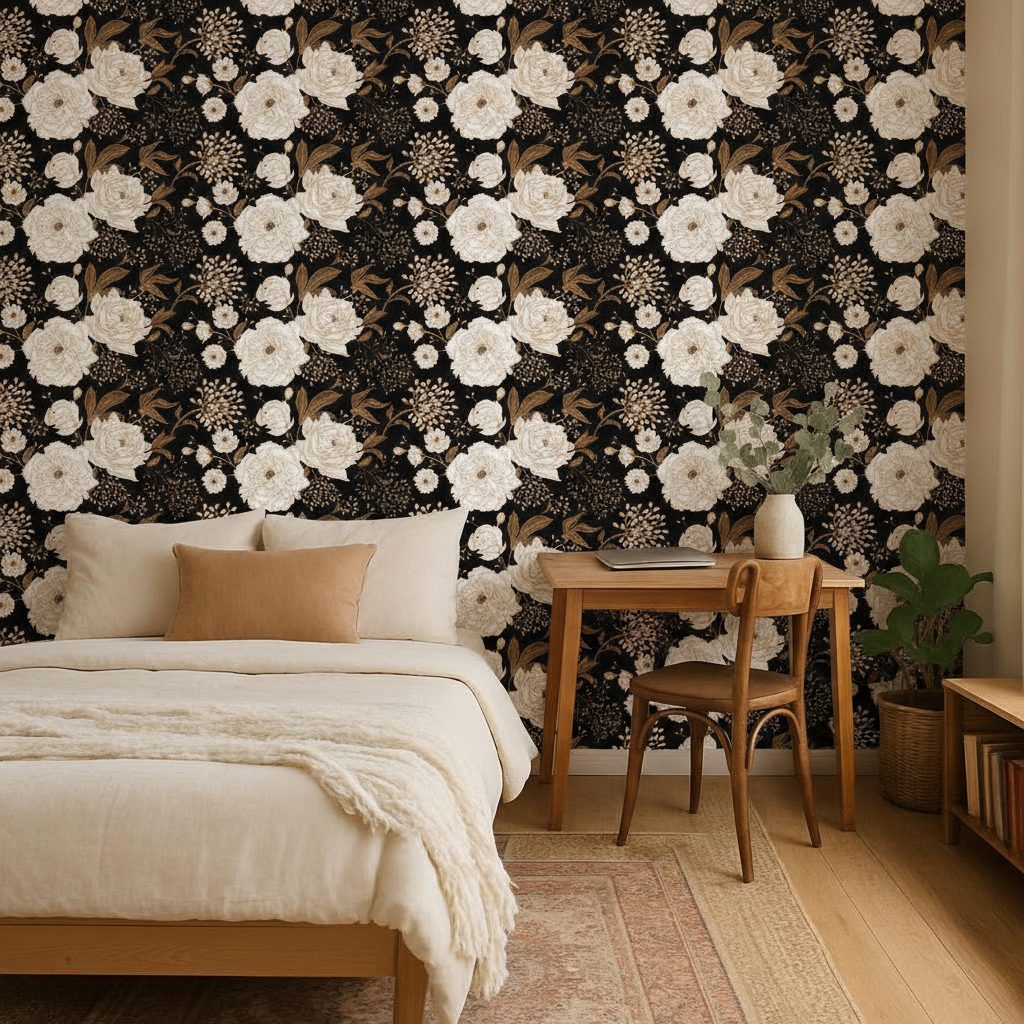 Fiori Orientali Oro e Bianco in a room setting