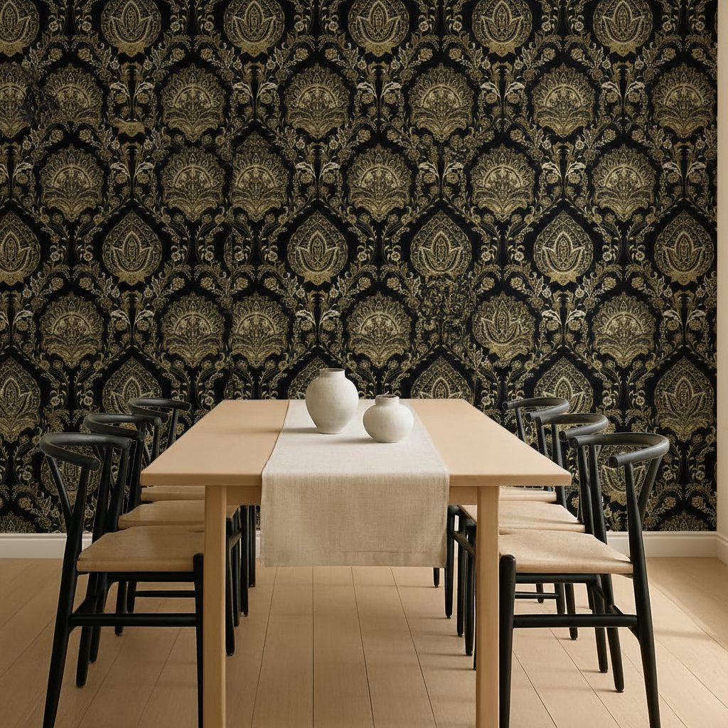 Pattern Paisley Disegnato a Mano in a room setting