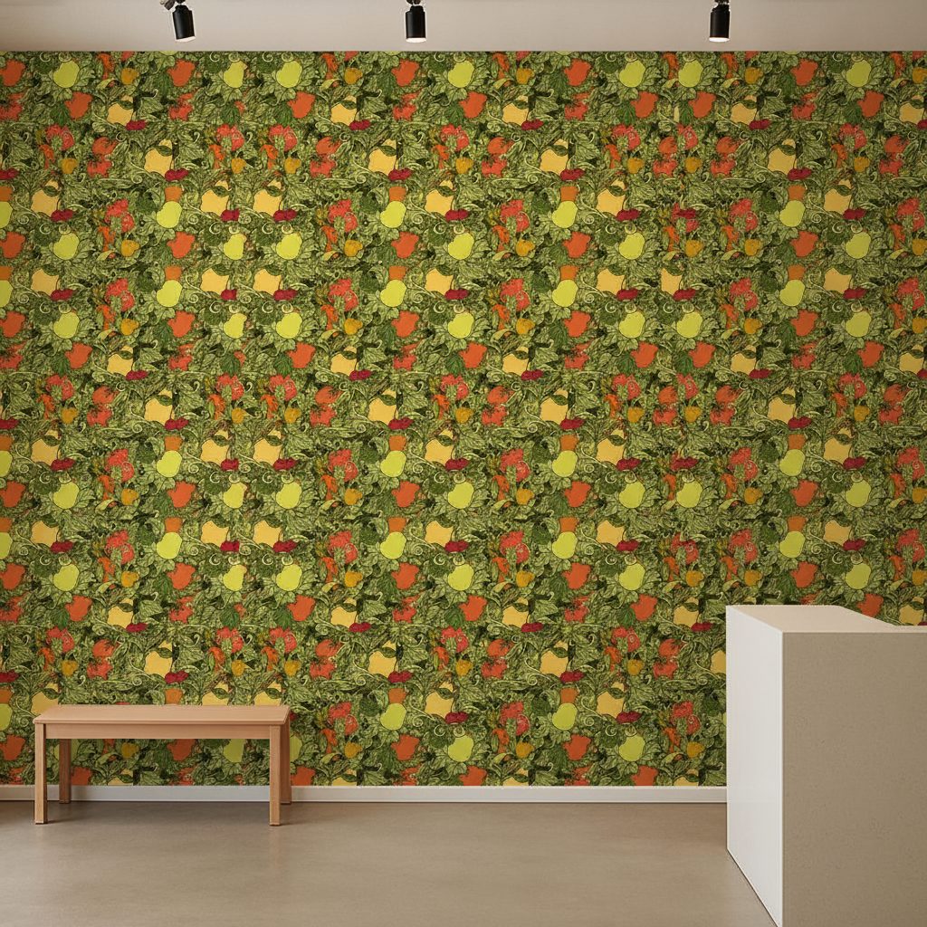 Pattern Foglie Frutta Verdura in ambiente