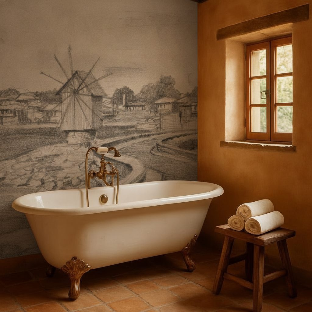 Mulino a Vento Nesebar Disegno in ambiente