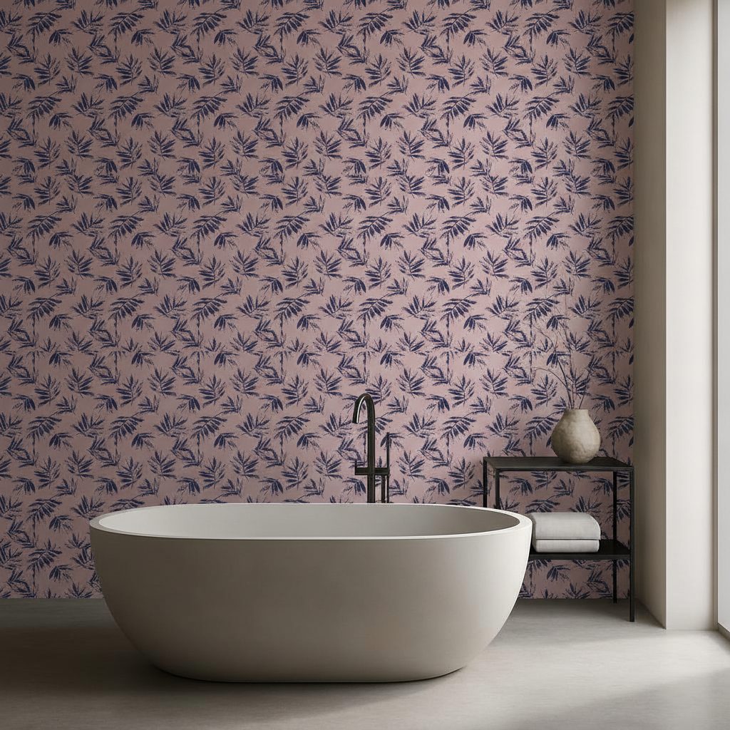Foglie Tropicali Rosa Blu in ambiente