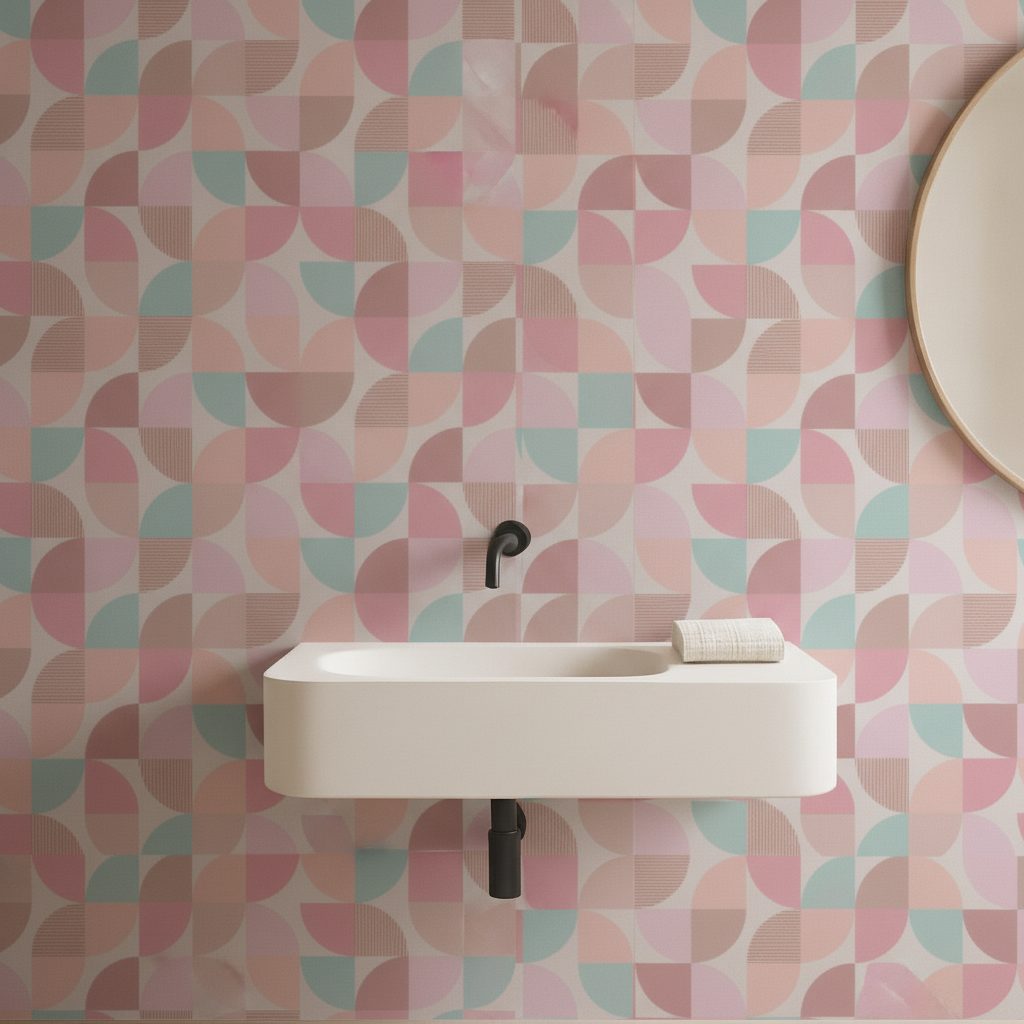 Mezzi Cerchi Geometrici Retro in ambiente