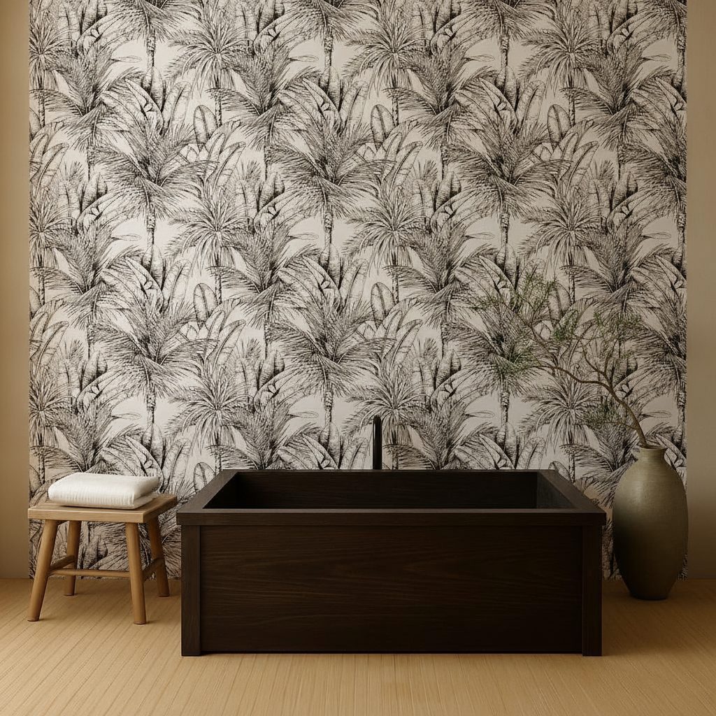 Palme Tropicali Bianco Nero in ambiente