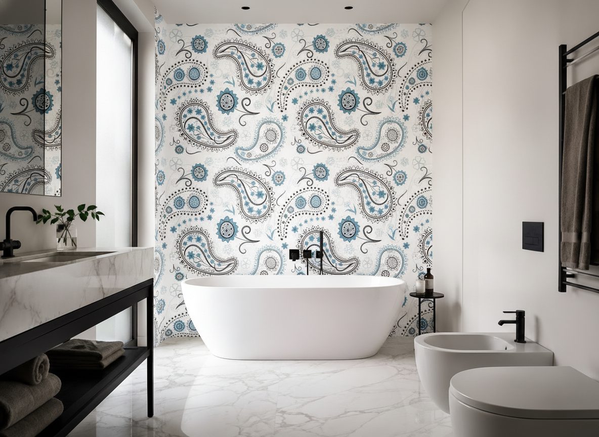 Fiori e Paisley Bianchi in ambiente