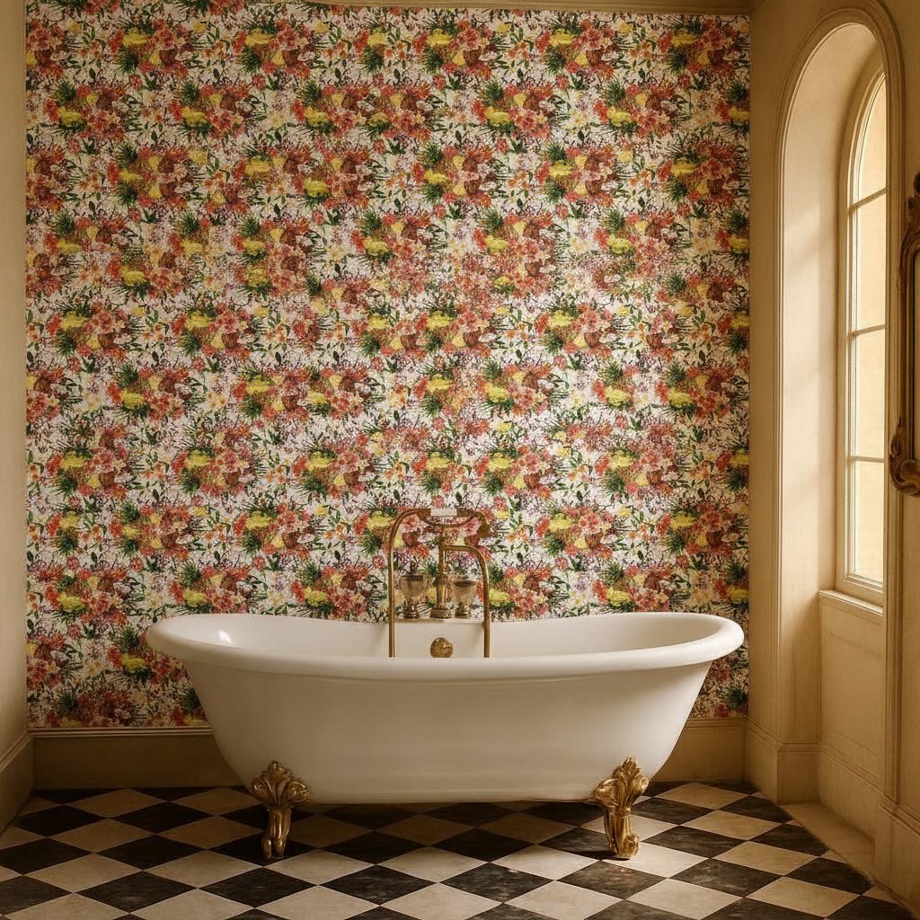 Fiori Tropicali Acquerello Bianchi in ambiente