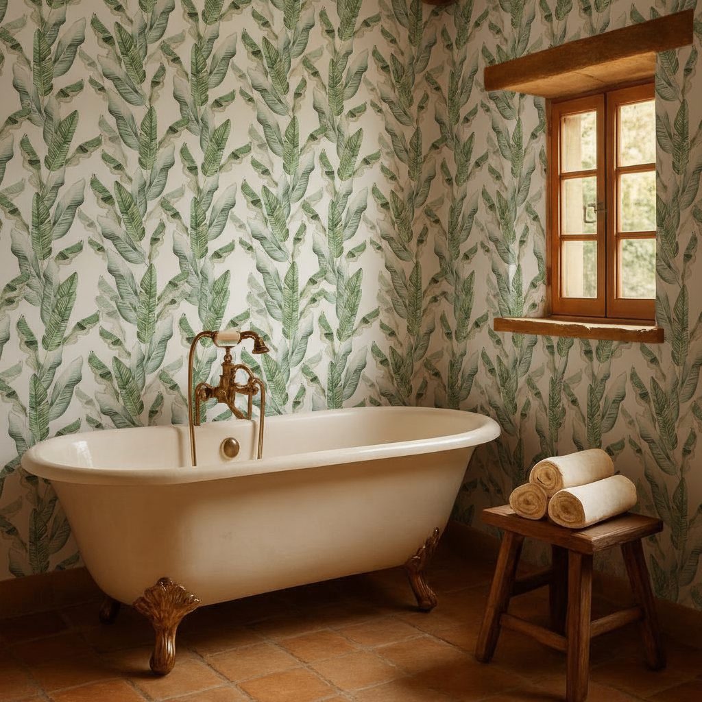 Foglie Tropicali Banano Acquerello in ambiente