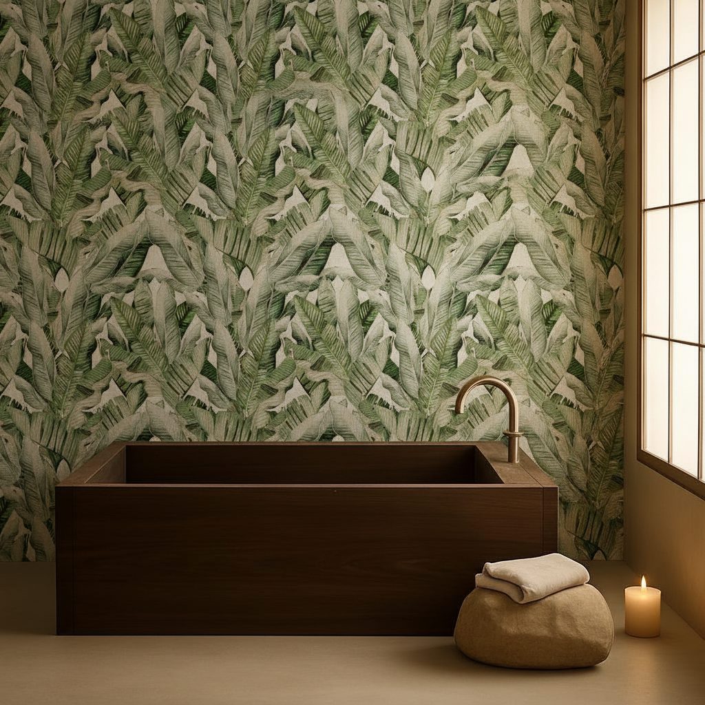 Foglie Tropicali Banano Acquerello in ambiente