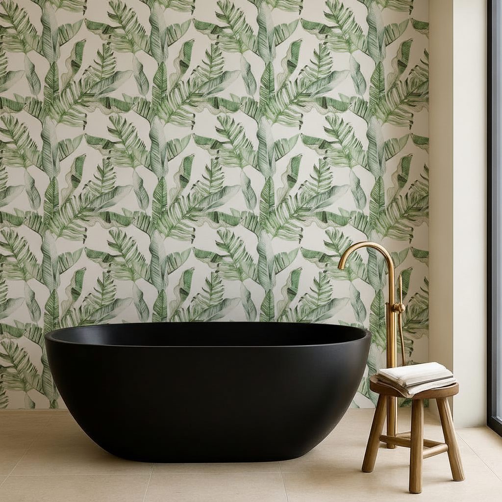 Foglie Tropicali Banano Acquerello in ambiente