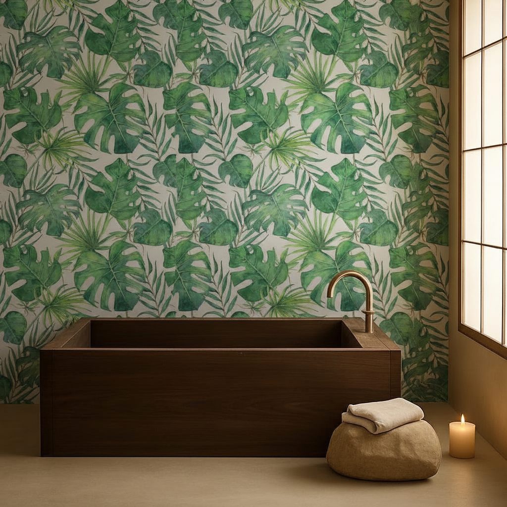Foglie Tropicali Acquerello in ambiente