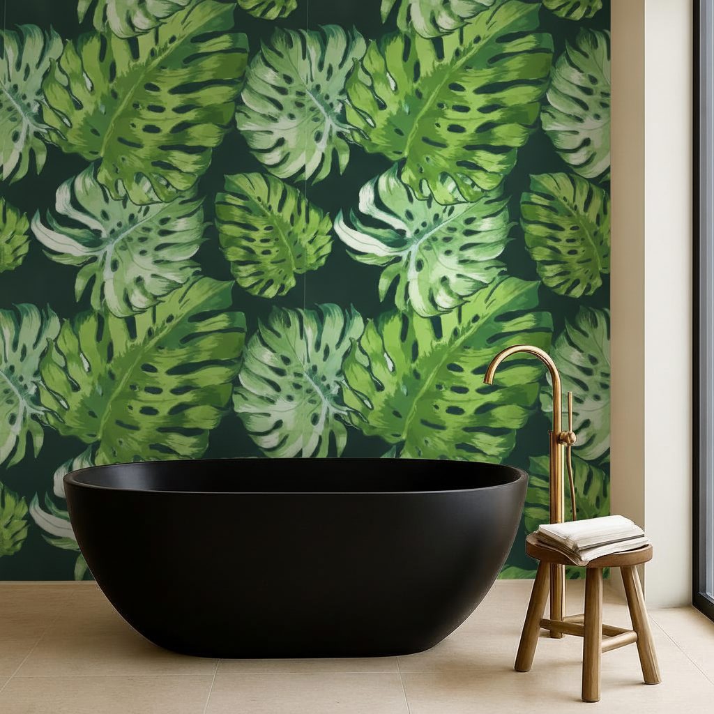 Foglie di Monstera Acquerello in ambiente