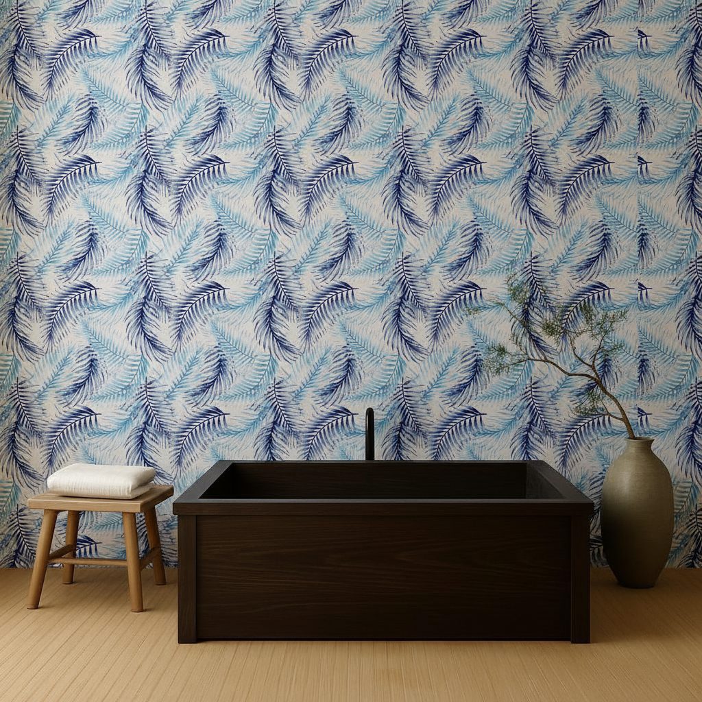 Foglie Tropicali Blu in ambiente