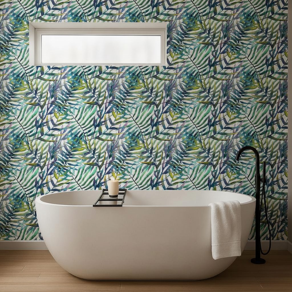 Pattern Floreale Tropicale Acquerello in ambiente
