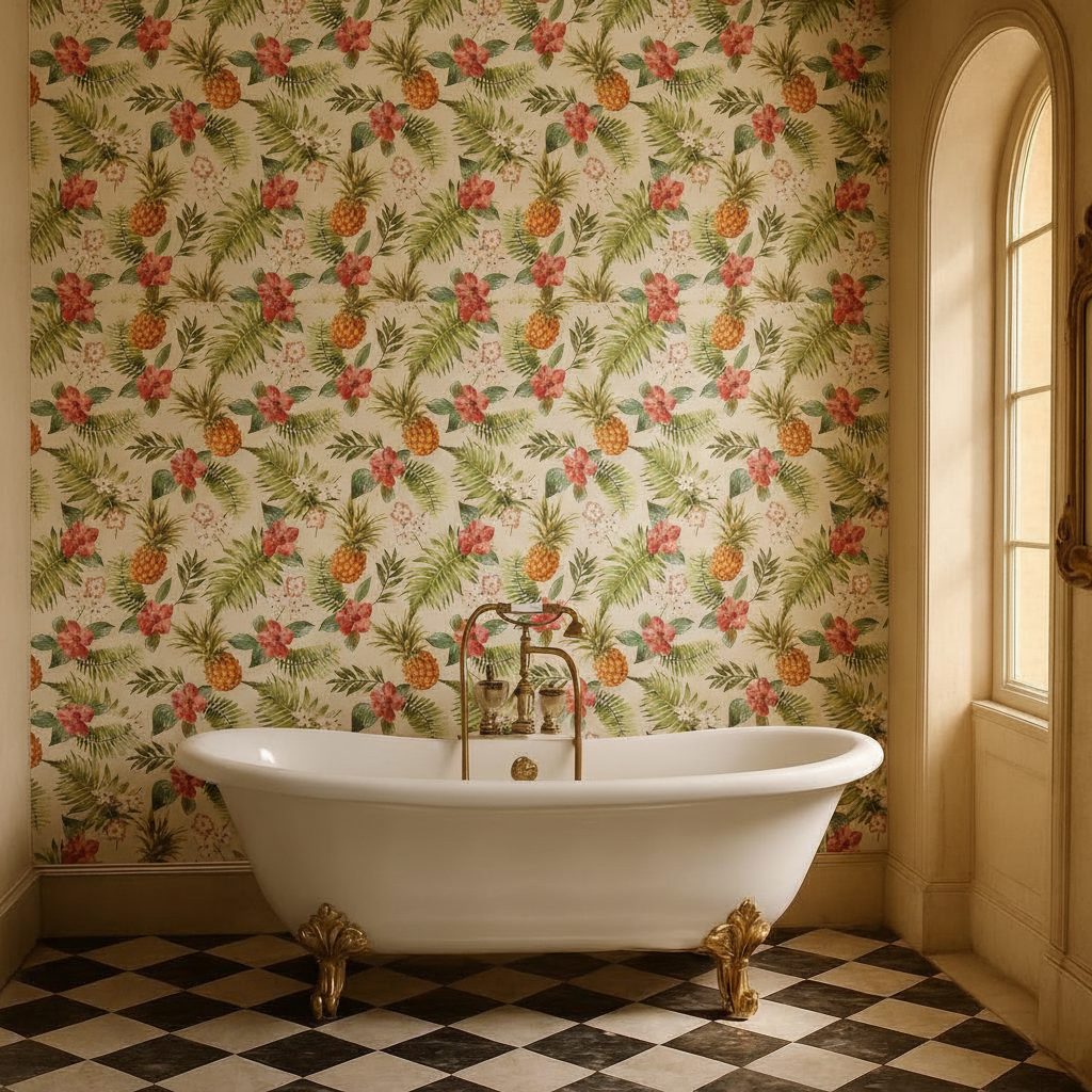 Fiori Tropicali Ananas Vintage in ambiente