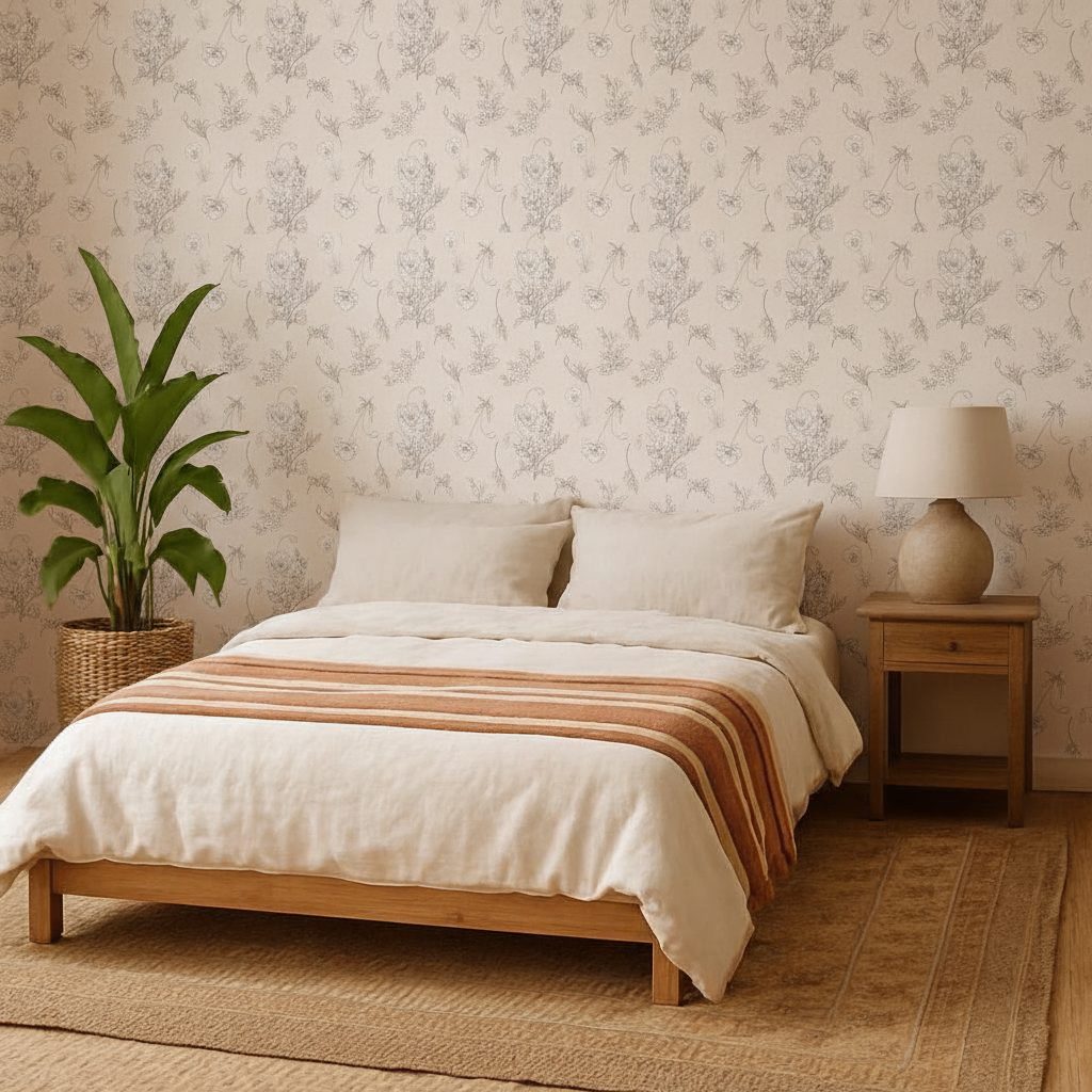Fiori Botanici Vintage Beige in ambiente